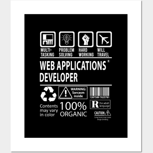 Web Applications Developer T Shirt - MultiTasking Certified Job Gift Item Tee Posters and Art